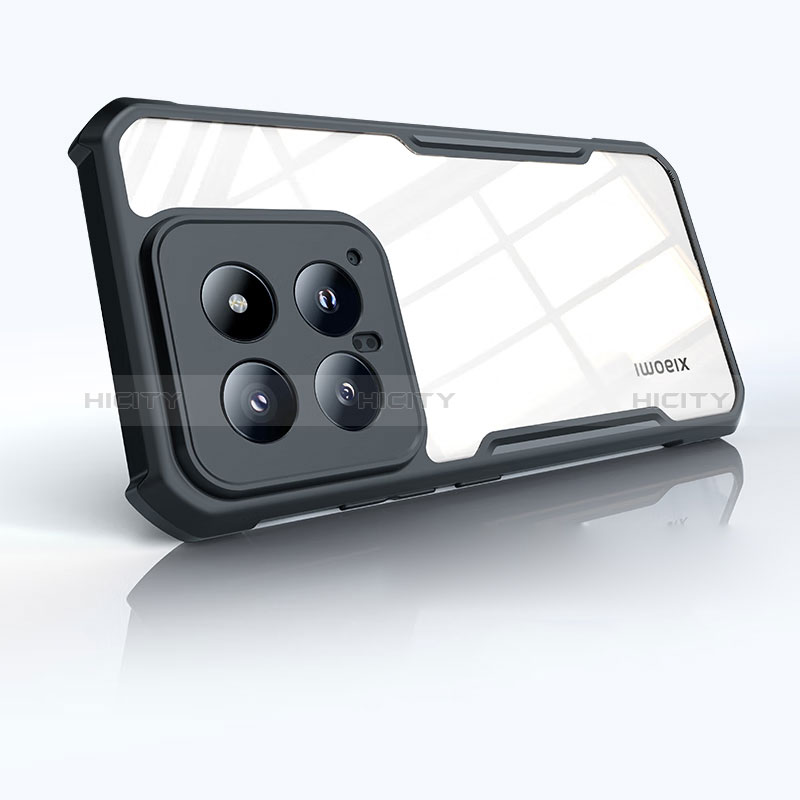 Carcasa Silicona Ultrafina Transparente T02 para Xiaomi Mi 14 5G Negro