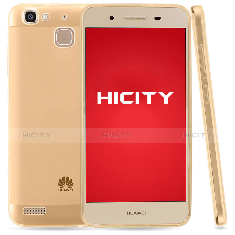 Carcasa Silicona Ultrafina Transparente T03 para Huawei G8 Mini Oro