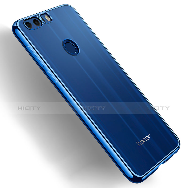 Carcasa Silicona Ultrafina Transparente T03 para Huawei Honor 8 Azul