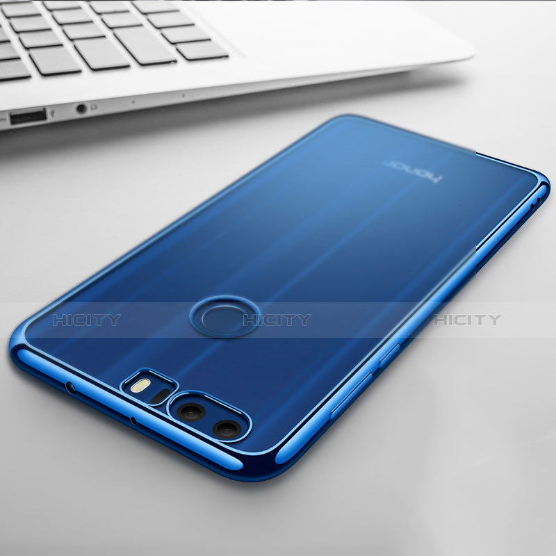 Carcasa Silicona Ultrafina Transparente T03 para Huawei Honor 8 Azul