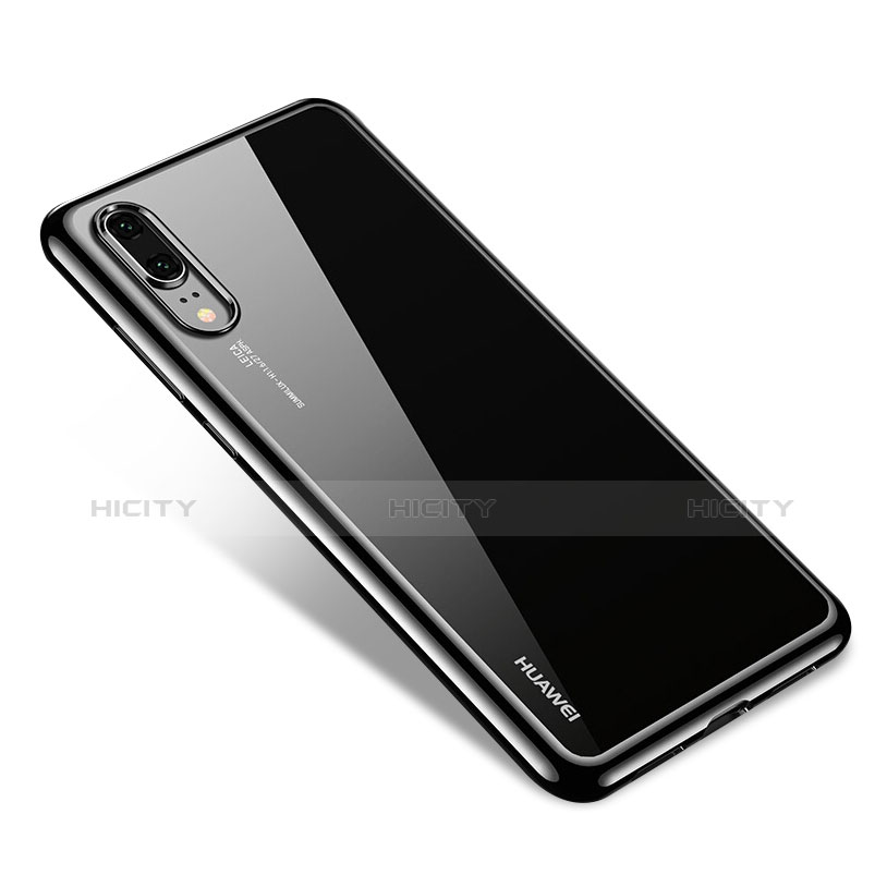 Carcasa Silicona Ultrafina Transparente T03 para Huawei P20 Negro