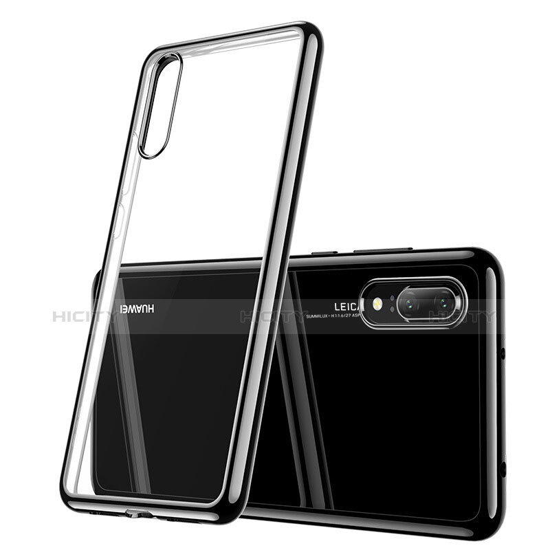 Carcasa Silicona Ultrafina Transparente T03 para Huawei P20 Negro