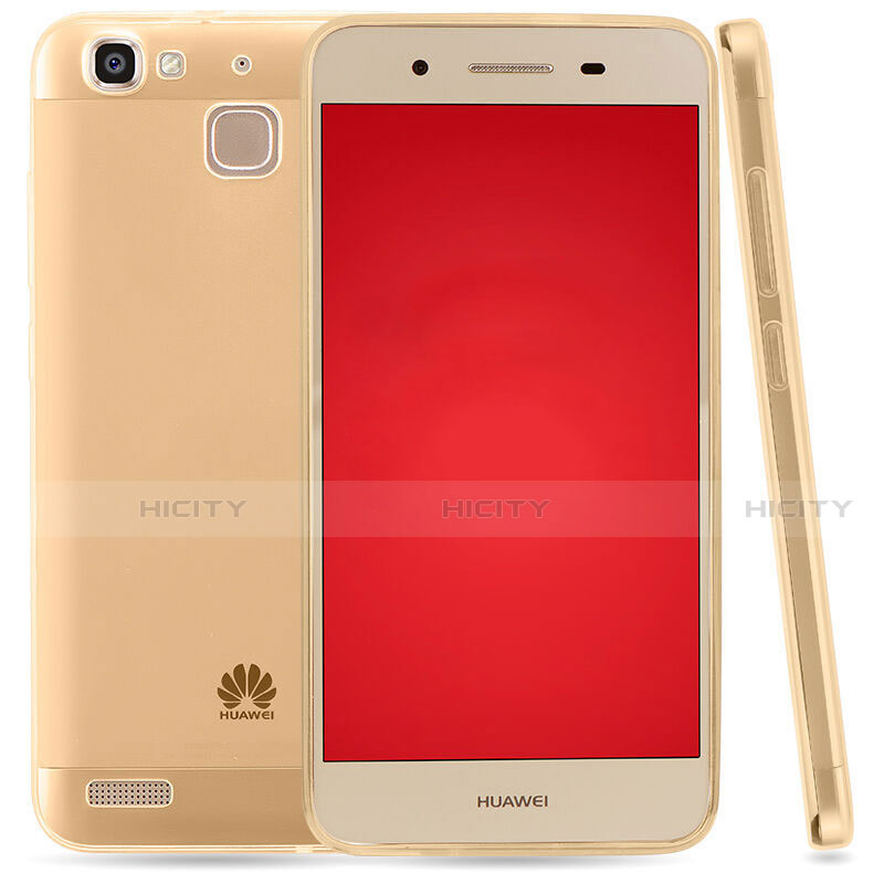 Carcasa Silicona Ultrafina Transparente T03 para Huawei P8 Lite Smart Oro