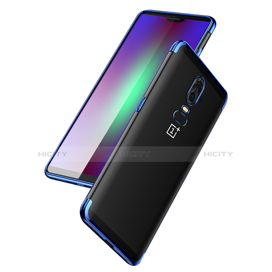 Carcasa Silicona Ultrafina Transparente T03 para OnePlus 6 Azul