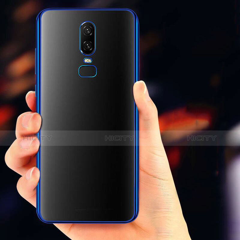 Carcasa Silicona Ultrafina Transparente T03 para OnePlus 6 Azul