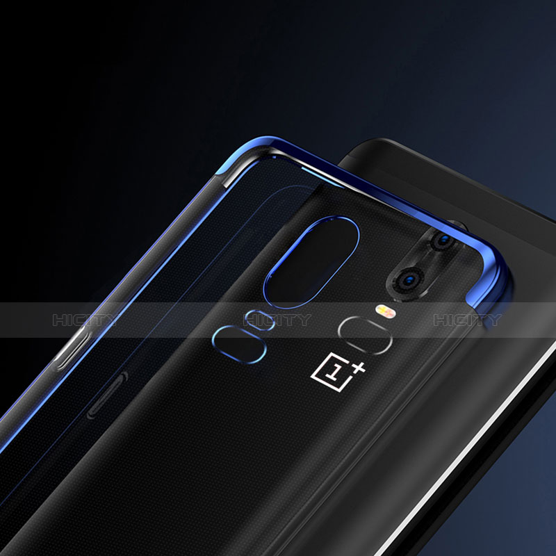 Carcasa Silicona Ultrafina Transparente T03 para OnePlus 6 Azul