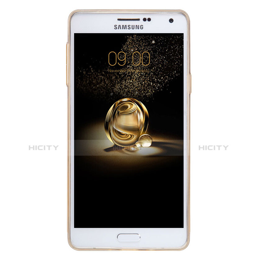 Carcasa Silicona Ultrafina Transparente T03 para Samsung Galaxy A7 Duos SM-A700F A700FD Oro