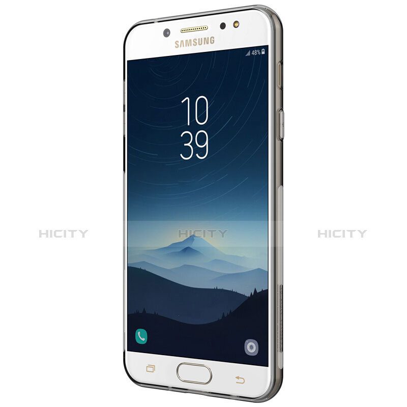 Carcasa Silicona Ultrafina Transparente T03 para Samsung Galaxy C7 (2017) Gris