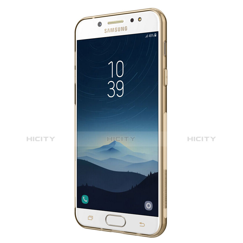 Carcasa Silicona Ultrafina Transparente T03 para Samsung Galaxy C7 (2017) Oro