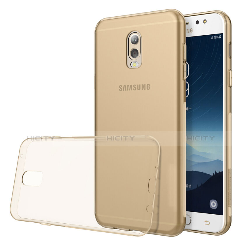 Carcasa Silicona Ultrafina Transparente T03 para Samsung Galaxy C7 (2017) Oro