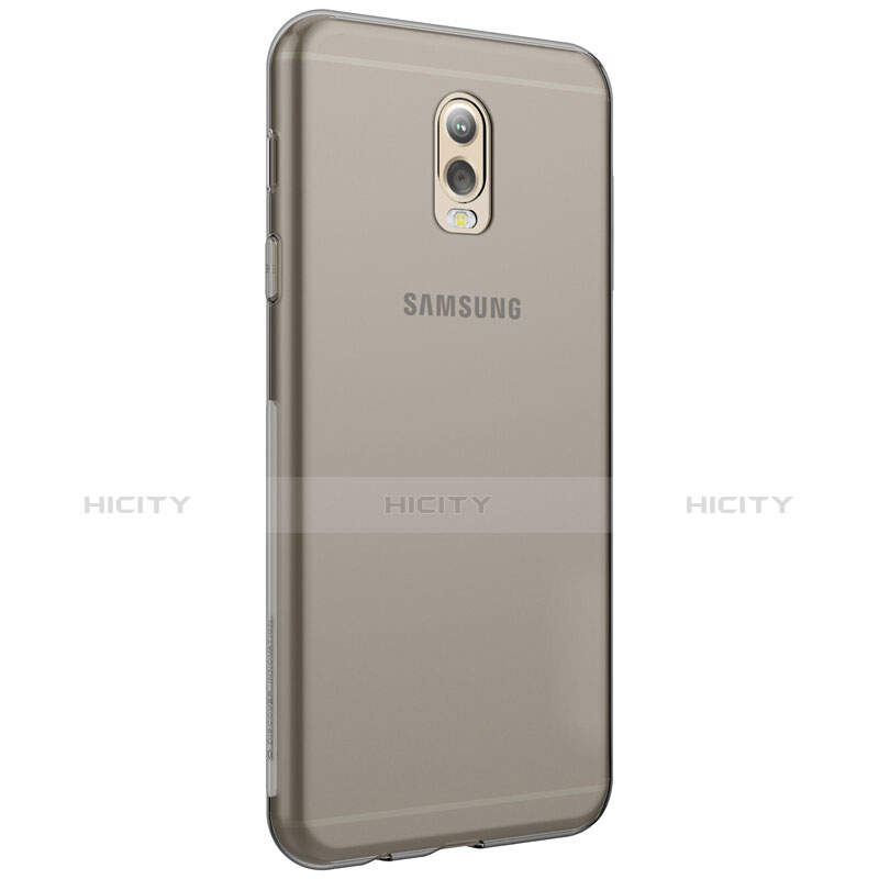 Carcasa Silicona Ultrafina Transparente T03 para Samsung Galaxy J7 Plus Gris