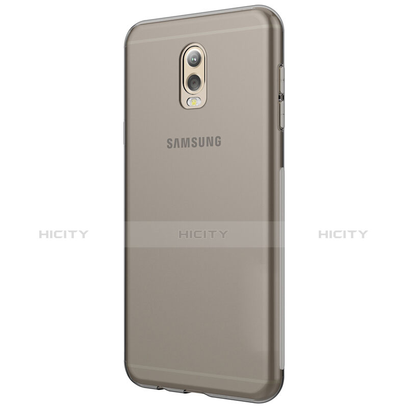 Carcasa Silicona Ultrafina Transparente T03 para Samsung Galaxy J7 Plus Gris