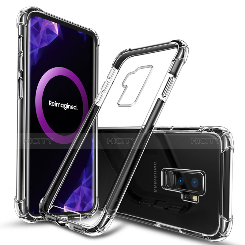 Carcasa Silicona Ultrafina Transparente T03 para Samsung Galaxy S9 Plus Negro