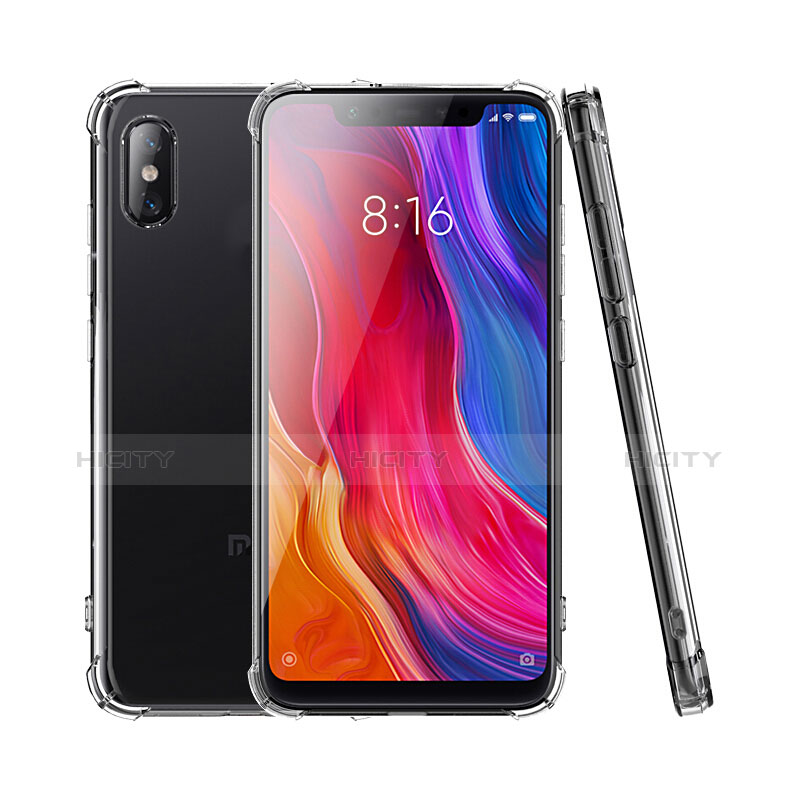 Carcasa Silicona Ultrafina Transparente T04 para Xiaomi Mi 8 Screen Fingerprint Edition Negro