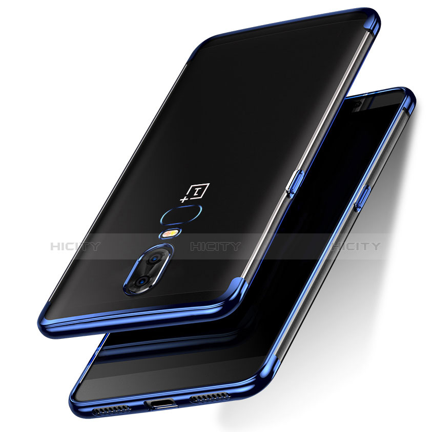 Carcasa Silicona Ultrafina Transparente T05 para OnePlus 6 Azul