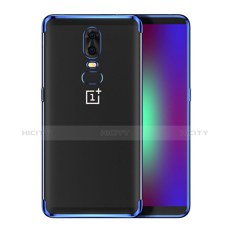 Carcasa Silicona Ultrafina Transparente T05 para OnePlus 6 Azul