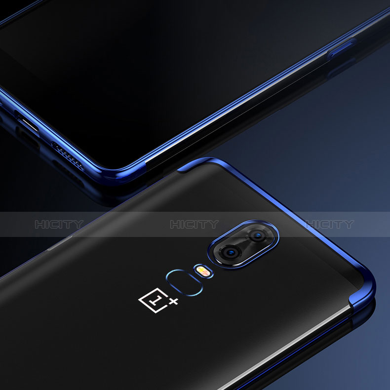 Carcasa Silicona Ultrafina Transparente T05 para OnePlus 6 Azul