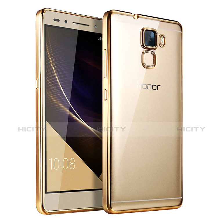 Carcasa Silicona Ultrafina Transparente T06 para Huawei Honor 7 Oro