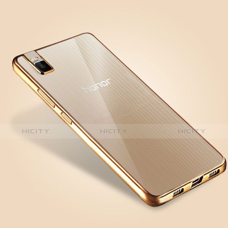 Carcasa Silicona Ultrafina Transparente T06 para Huawei Honor 7i shot X Oro