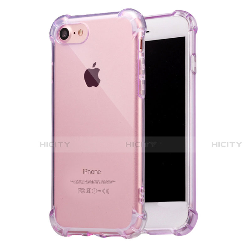 Carcasa Silicona Ultrafina Transparente T07 para Apple iPhone SE (2020) Morado