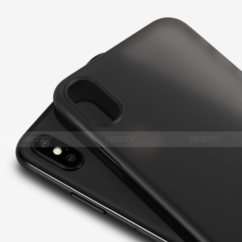 Carcasa Silicona Ultrafina Transparente T08 para Apple iPhone X Gris