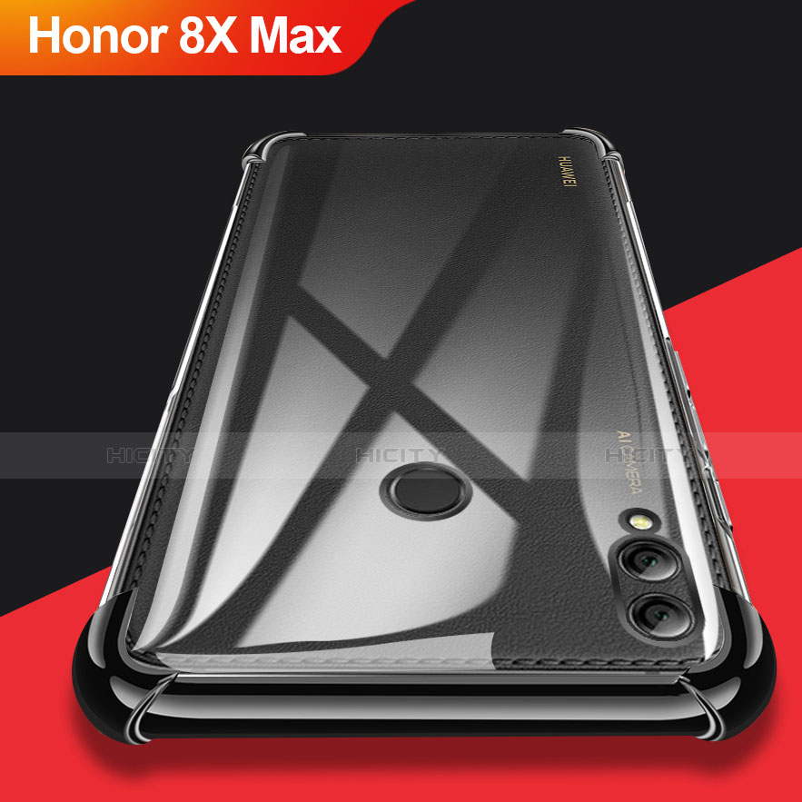 Carcasa Silicona Ultrafina Transparente T08 para Huawei Honor 8X Max Negro