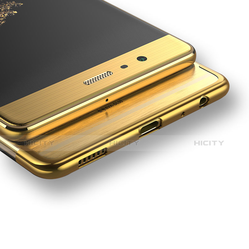 Carcasa Silicona Ultrafina Transparente T09 para Huawei P9 Plus Oro
