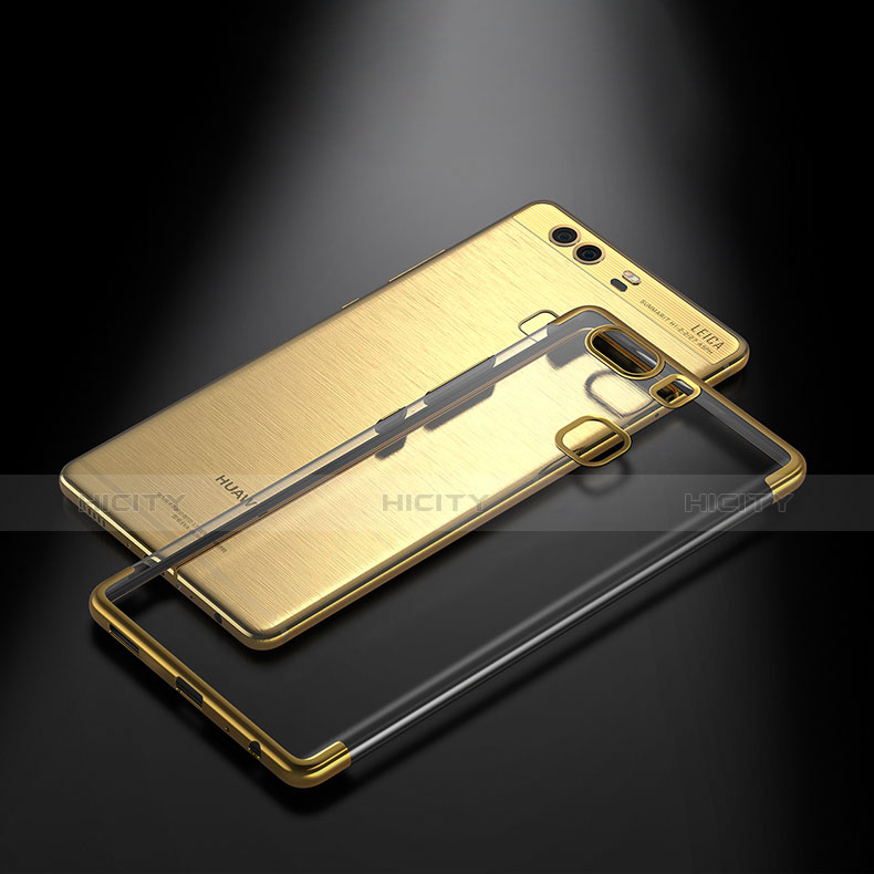 Carcasa Silicona Ultrafina Transparente T09 para Huawei P9 Plus Oro
