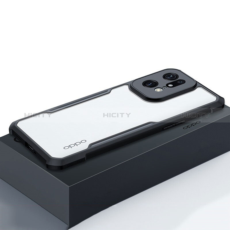 Carcasa Silicona Ultrafina Transparente T09 para Oppo Find X5 5G Negro