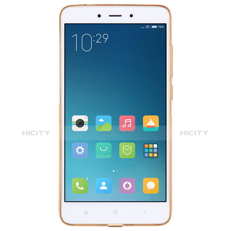 Carcasa Silicona Ultrafina Transparente T09 para Xiaomi Redmi Note 4 Standard Edition Oro