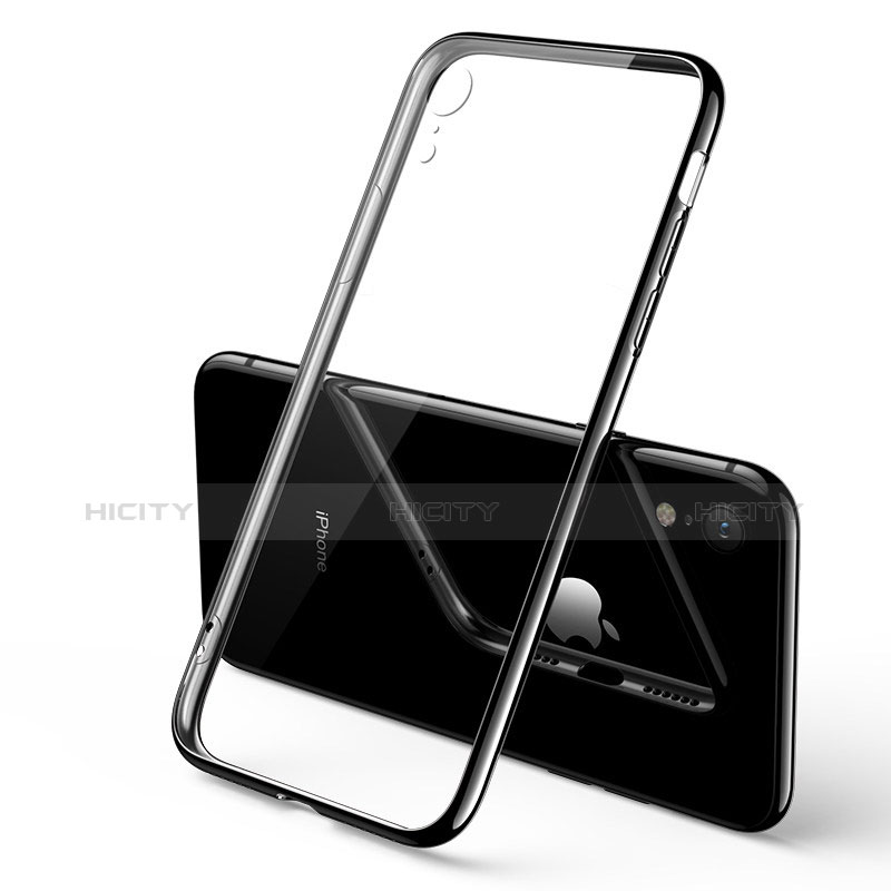 Carcasa Silicona Ultrafina Transparente T10 para Apple iPhone XR Negro