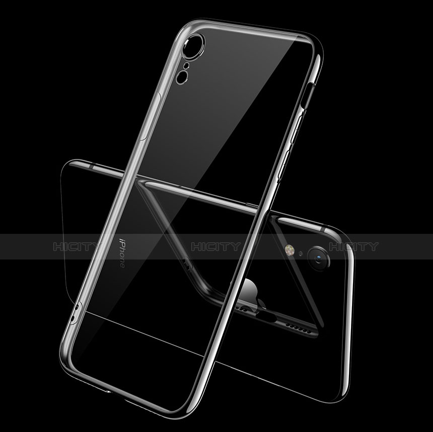 Carcasa Silicona Ultrafina Transparente T10 para Apple iPhone XR Negro