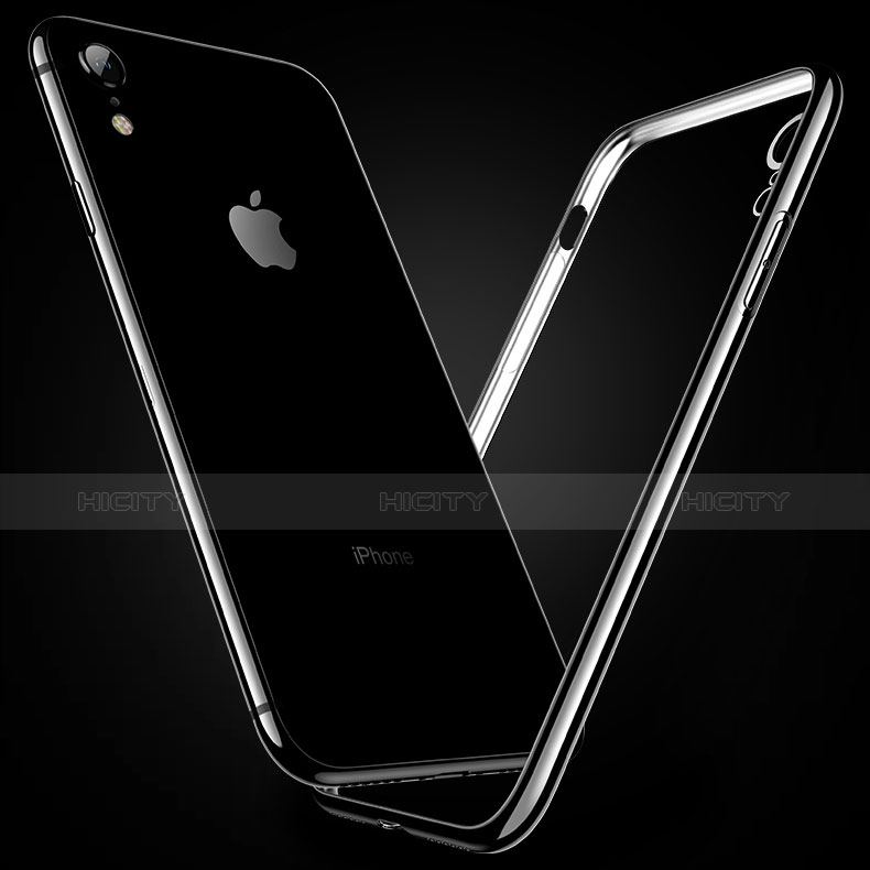 Carcasa Silicona Ultrafina Transparente T10 para Apple iPhone XR Negro