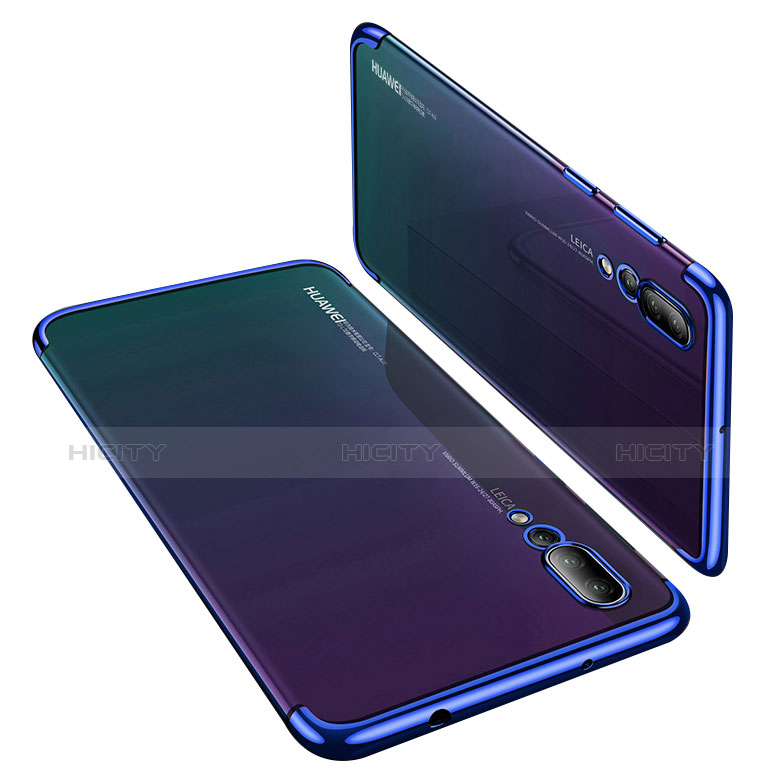 Carcasa Silicona Ultrafina Transparente T10 para Huawei P20 Pro Azul