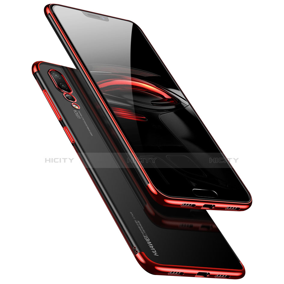Carcasa Silicona Ultrafina Transparente T10 para Huawei P20 Pro Rojo