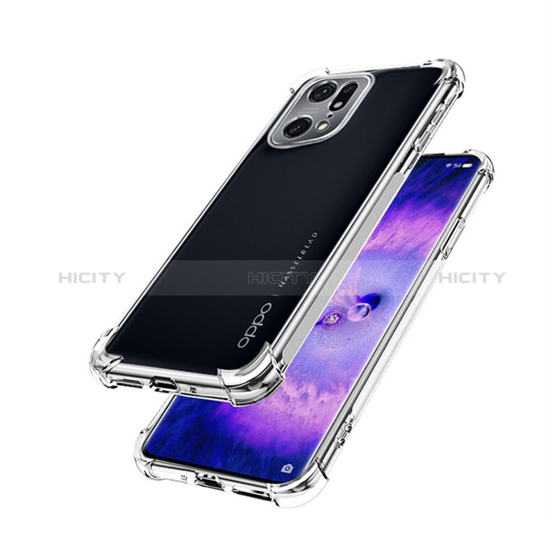 Carcasa Silicona Ultrafina Transparente T12 para Oppo Find X5 5G Claro