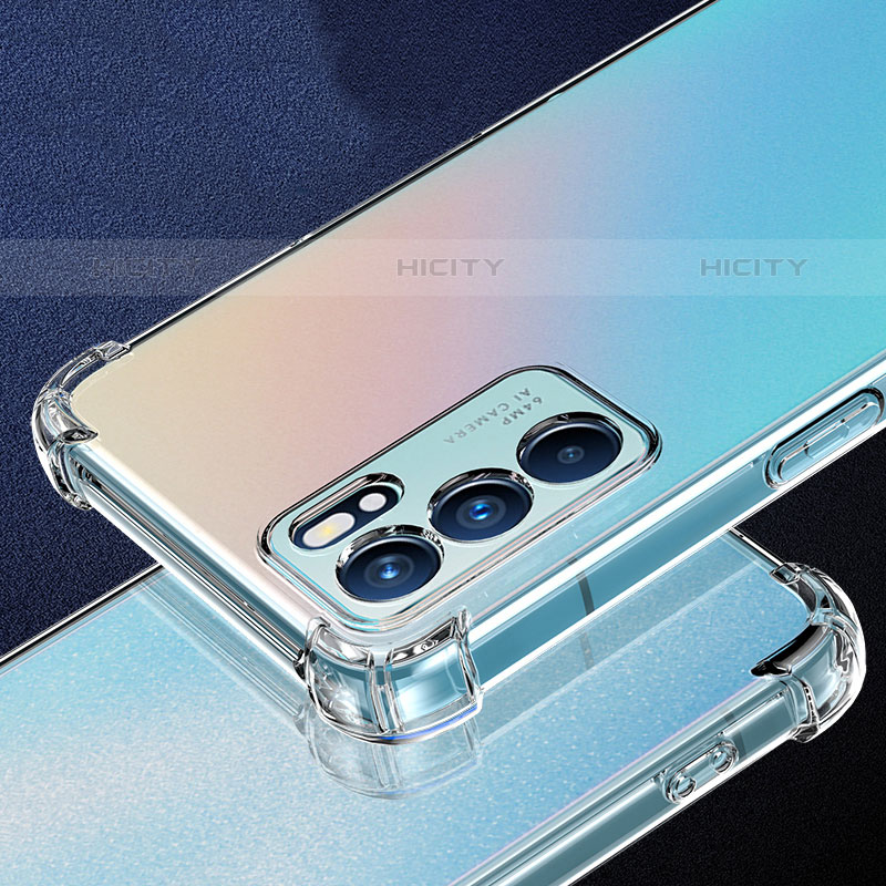 Carcasa Silicona Ultrafina Transparente T12 para Oppo Reno6 Pro 5G India Claro