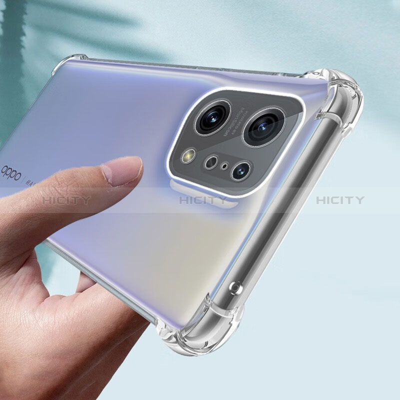 Carcasa Silicona Ultrafina Transparente T13 para Oppo Find X5 5G Claro