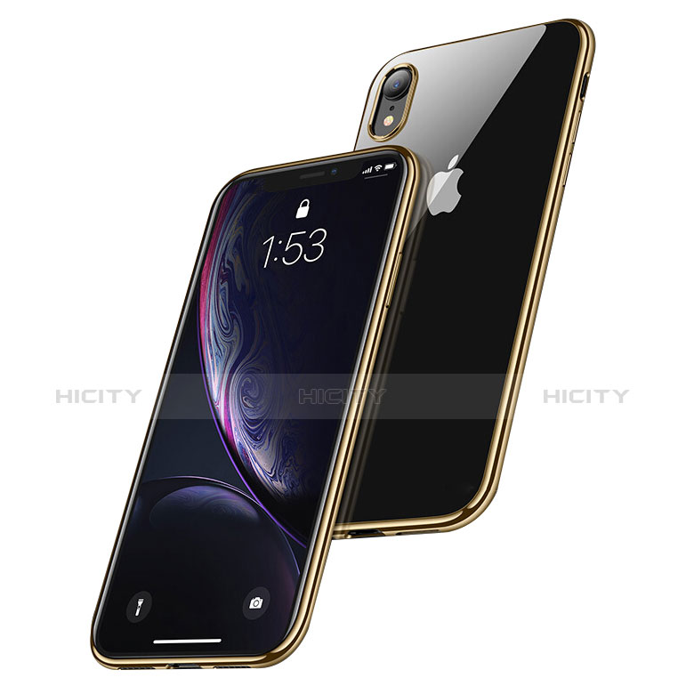 Carcasa Silicona Ultrafina Transparente T15 para Apple iPhone XR Oro