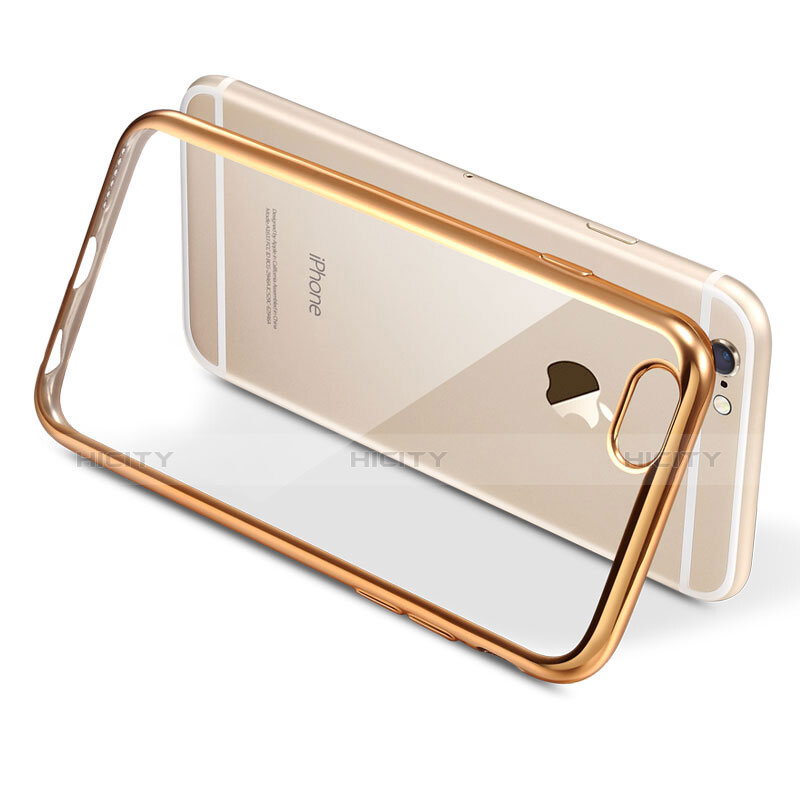 Carcasa Silicona Ultrafina Transparente T16 para Apple iPhone 6S Oro