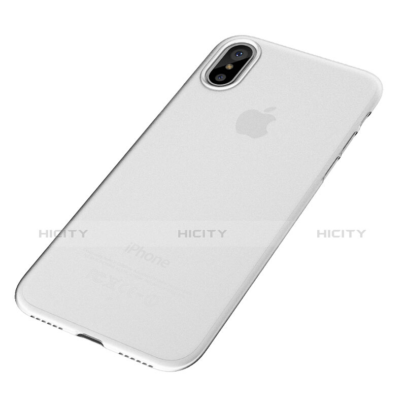 Carcasa Silicona Ultrafina Transparente T18 para Apple iPhone X Blanco