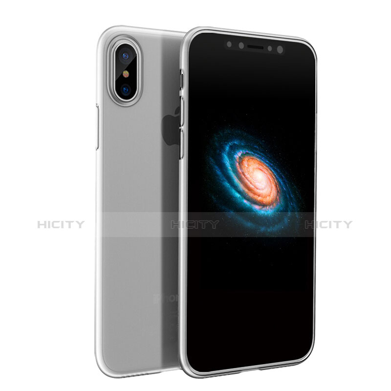 Carcasa Silicona Ultrafina Transparente T18 para Apple iPhone Xs Blanco