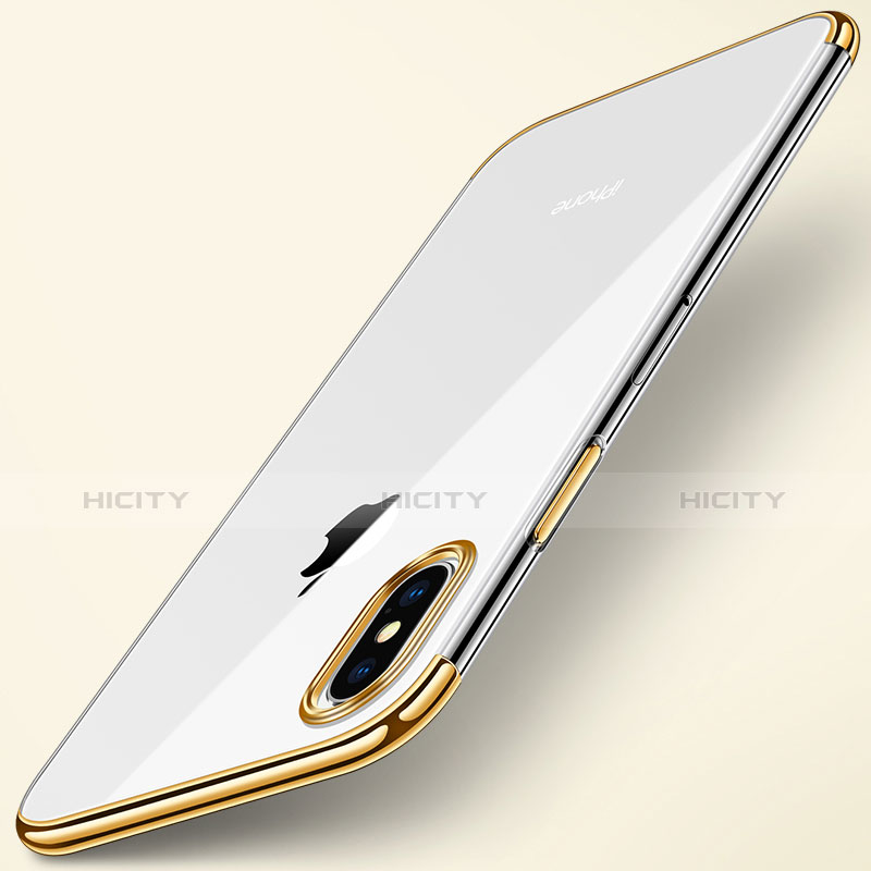 Carcasa Silicona Ultrafina Transparente T24 para Apple iPhone Xs Max Oro