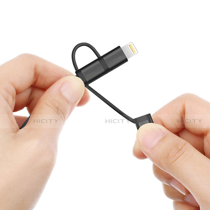 Cargador Cable Lightning USB Carga y Datos Android Micro USB C01 para Apple iPad Pro 12.9 (2020) Negro