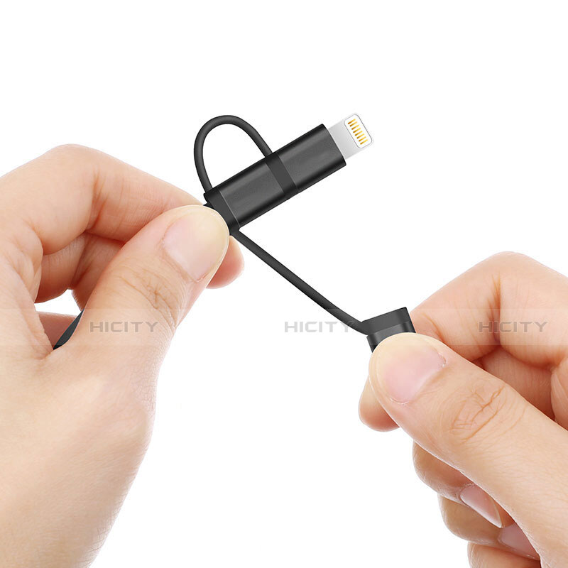 Cargador Cable Lightning USB Carga y Datos Android Micro USB C01 para Apple iPhone SE (2020) Negro
