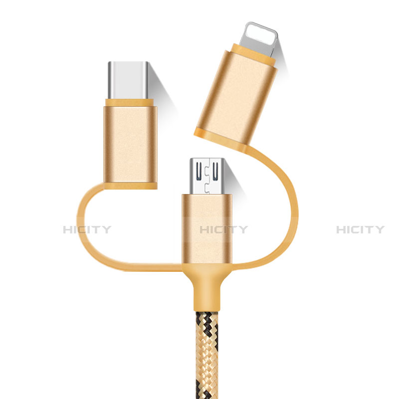 Cargador Cable Lightning USB Carga y Datos Android Micro USB Type-C 25cm S01