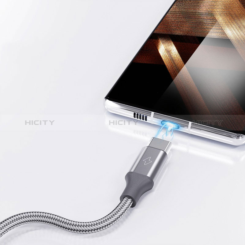 Cargador Cable Lightning USB Carga y Datos Android Micro USB Type-C 3.5A H01 para Apple iPhone 15 Plus Gris Oscuro