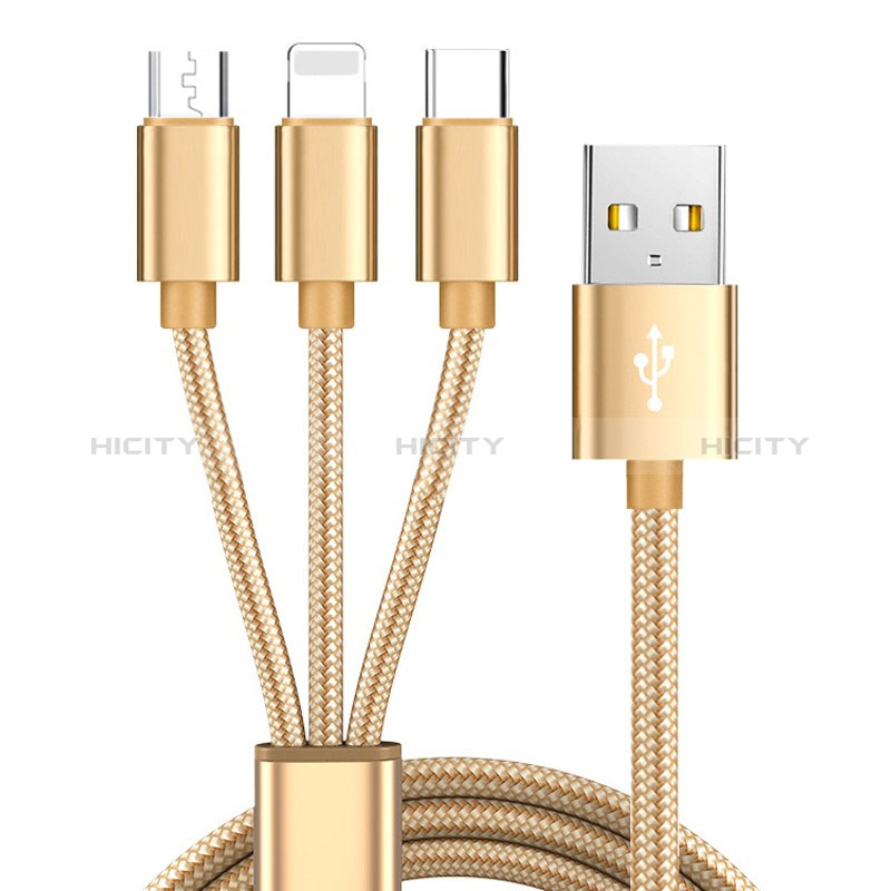 Cargador Cable Lightning USB Carga y Datos Android Micro USB Type-C 3A H03