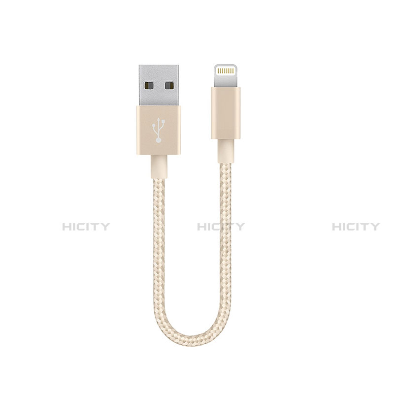 Cargador Cable USB Carga y Datos 15cm S01 para Apple iPad 3 Oro