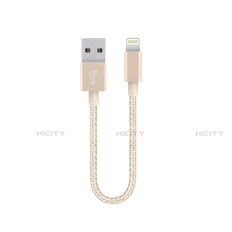 Cargador Cable USB Carga y Datos 15cm S01 para Apple iPhone SE3 ((2022)) Oro
